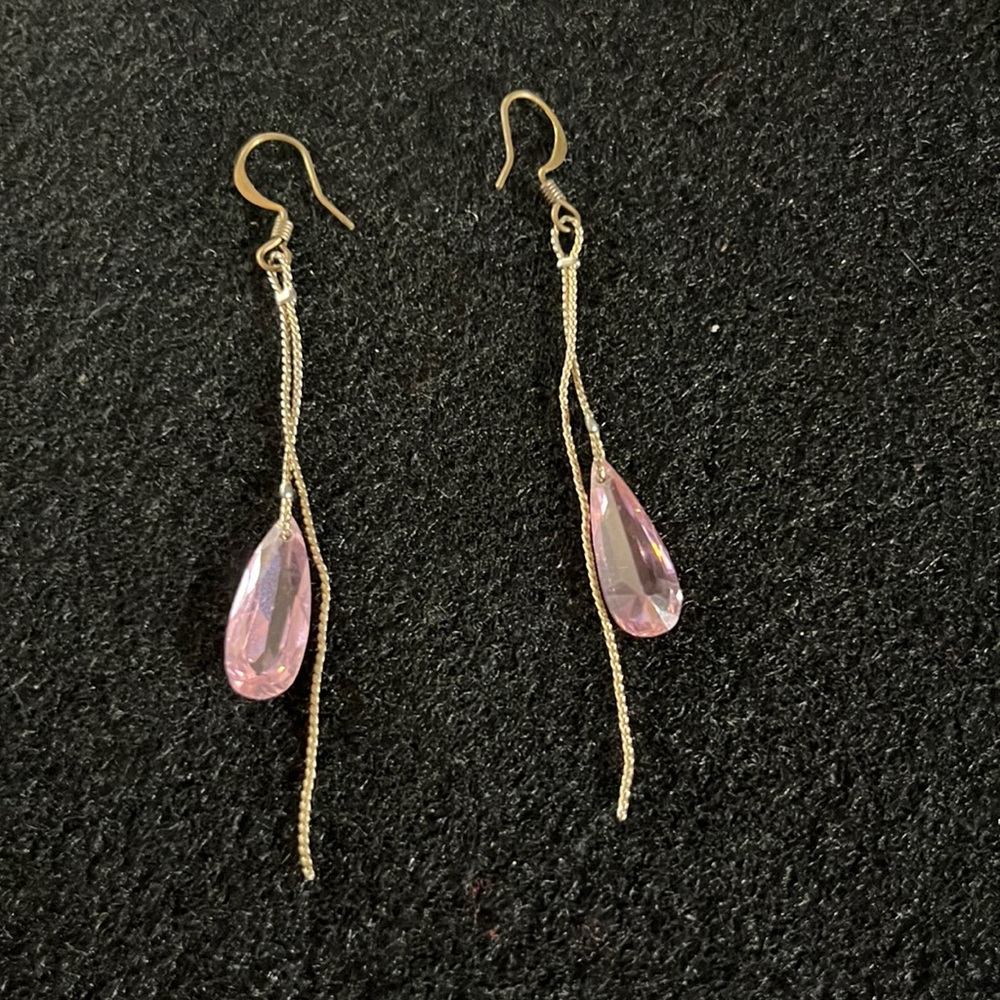 Pink bead earrings